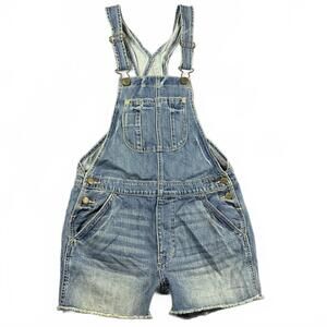 American Eagle Outfitters Womens XS Chic Denim Overalls Shorts for Summer Fun